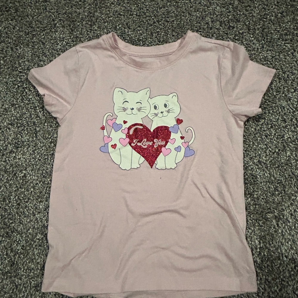 wonder nation Pink Cat Heart Graphic Pet Tee